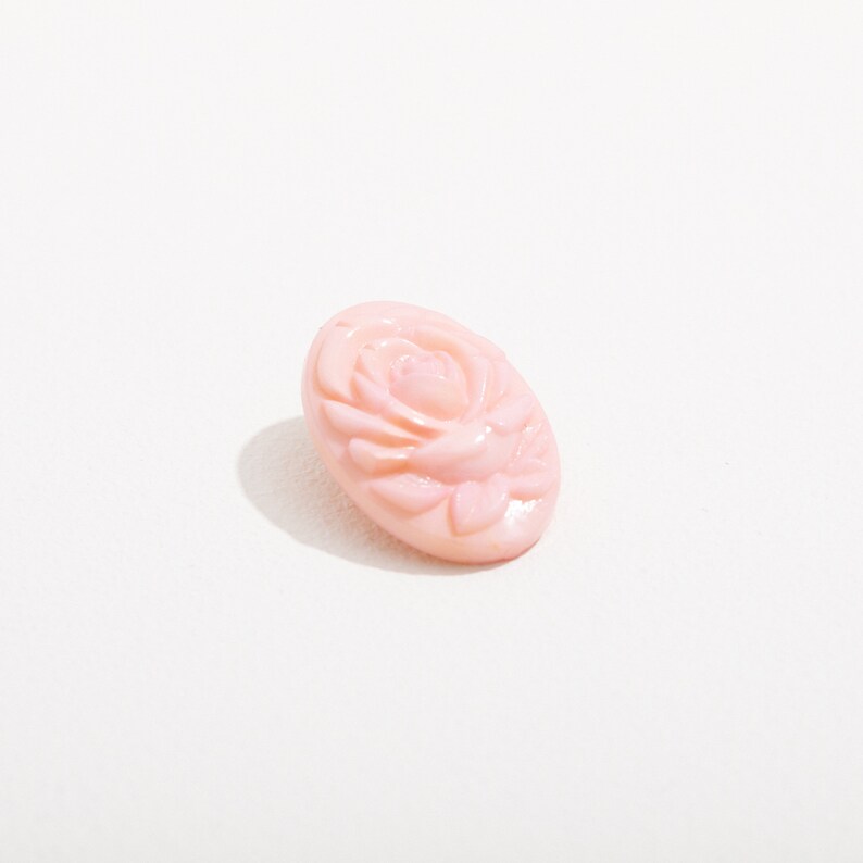 Pink Rose Cameo Vintage Pink Oval Rose Cameo 2 Pcs 25x18mm