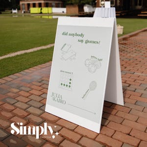 Hat jemand Spiele gesagt? Spaß Hochzeit Yard Spiel Zeichen | Bearbeitbarer digitaler Download | Outdoor-Empfang Dekor