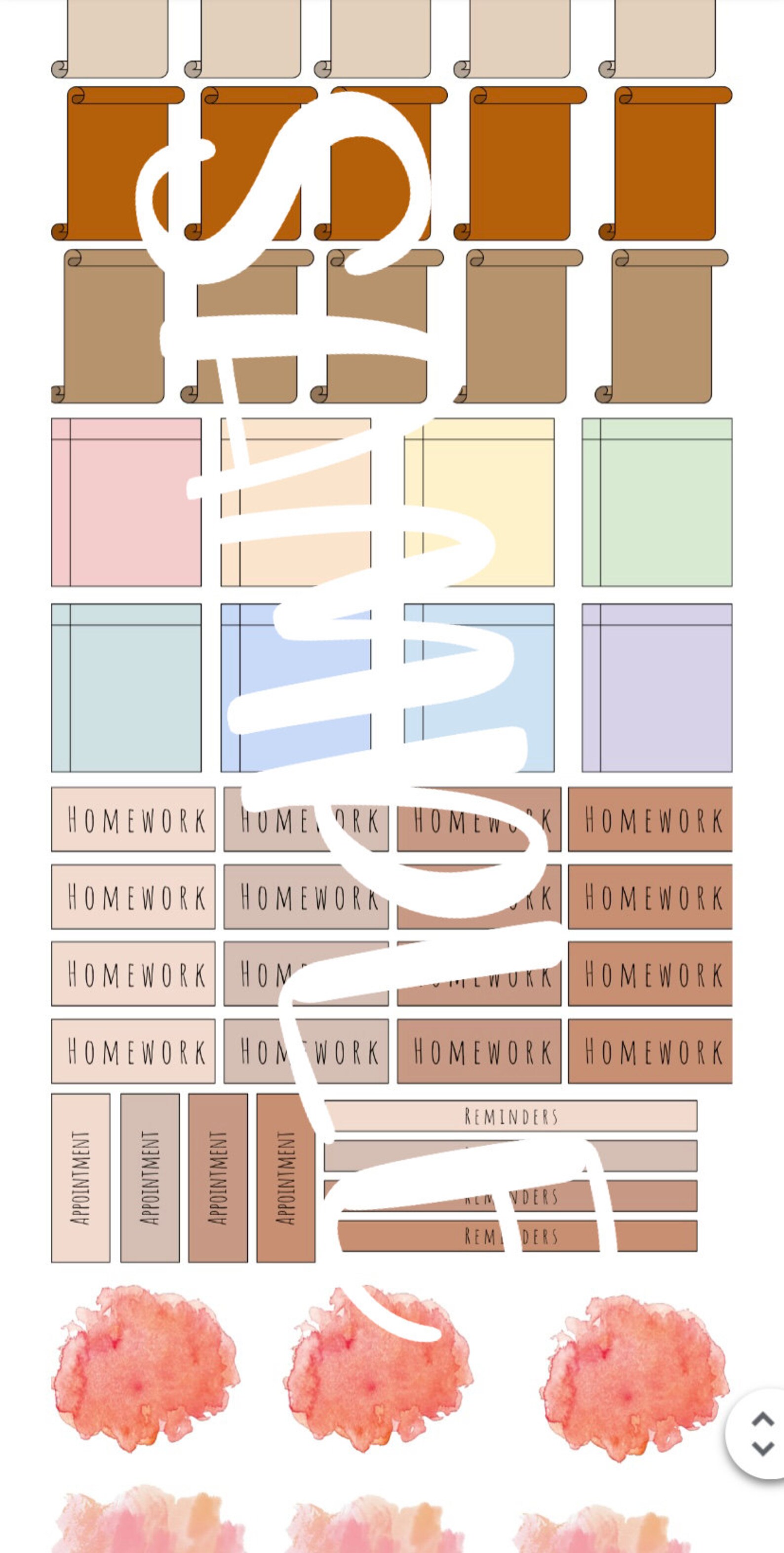 minimalist journal stickers digital download neutral etsy