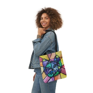 Stained Glass Yorkie Tote, Dog Tote, Puppy Tote, Bag, Yorkshire Terrier