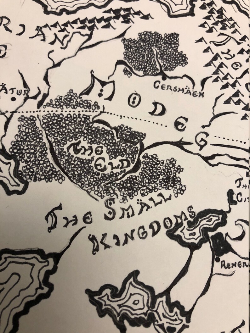 Kingkiller Chronicles Hand Drawn Four Corners of Civilization Map Etsy