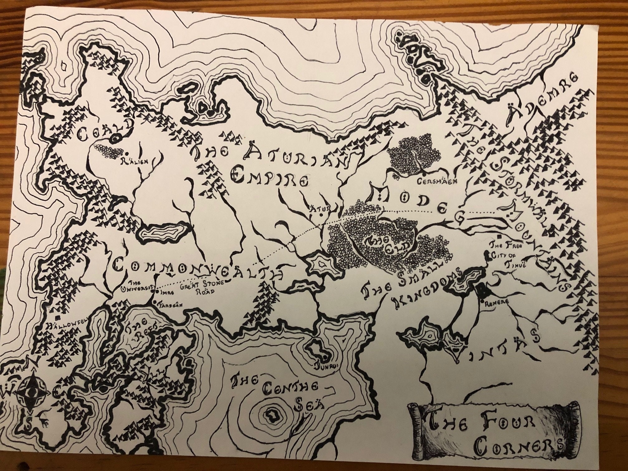 Kingkiller Chronicles Hand Drawn Four Corners of Civilization Map Etsy