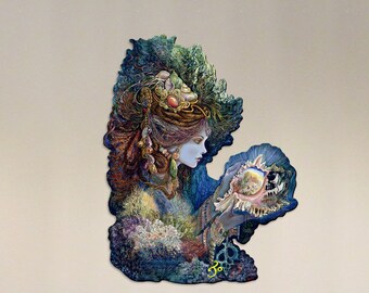 Coastal Wood Decor - Daughter of the Deep Josephine Wall Art - Beach House Door Hanger - Housewarming Gift - 845617-JW