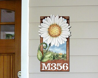 Address Numbers | Daisy House Number Plaque by Jamie Mill-Price | Door Numbers Sign | Custom Home Address Sign MA8457704-JMP