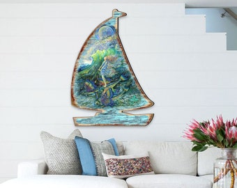 Wall Art by Josephine Wall |  Coastal Decor | Coastal Art | Coastal decor | Art on Wood | Wall Decor | Door Hanger Surfers Dream 8472103-JW