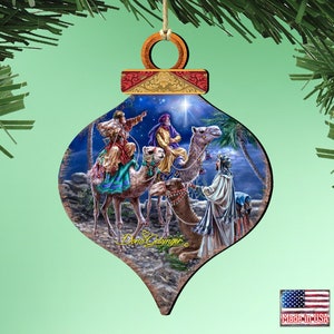 Nativity Ornament | The Magic Wrap Wooden Ornament by Dona Gelsinger 8031024-1810