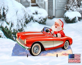 Outdoor Christmas Decor | Santa Sports Car Home and Outdoor Decor by Dona Gelsinger 8461030F-1554