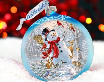 Christmas Ornaments - Frosty Forest Friends Glass Ornament by Dona Gelsinger 71105-1624