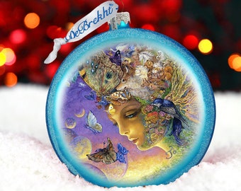 Holiday Tree Decor - Christmas Ornaments - Eternal Love Glass Ornament Holiday Splendor by Josephine Wall - Unique Design -  744-412JW