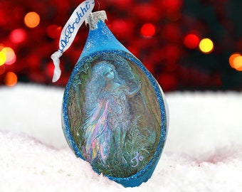 Forest Fairy Glass Ornament - Holiday Splendor Josephine Wall Art - Christmas Tree Decoration - Fantasy Art Decor - 757-402JW