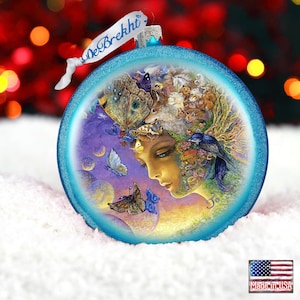 Holiday Tree Decor - Christmas Ornaments - Eternal Love Glass Ornament Holiday Splendor by Josephine Wall - Unique Design -  744-412JW