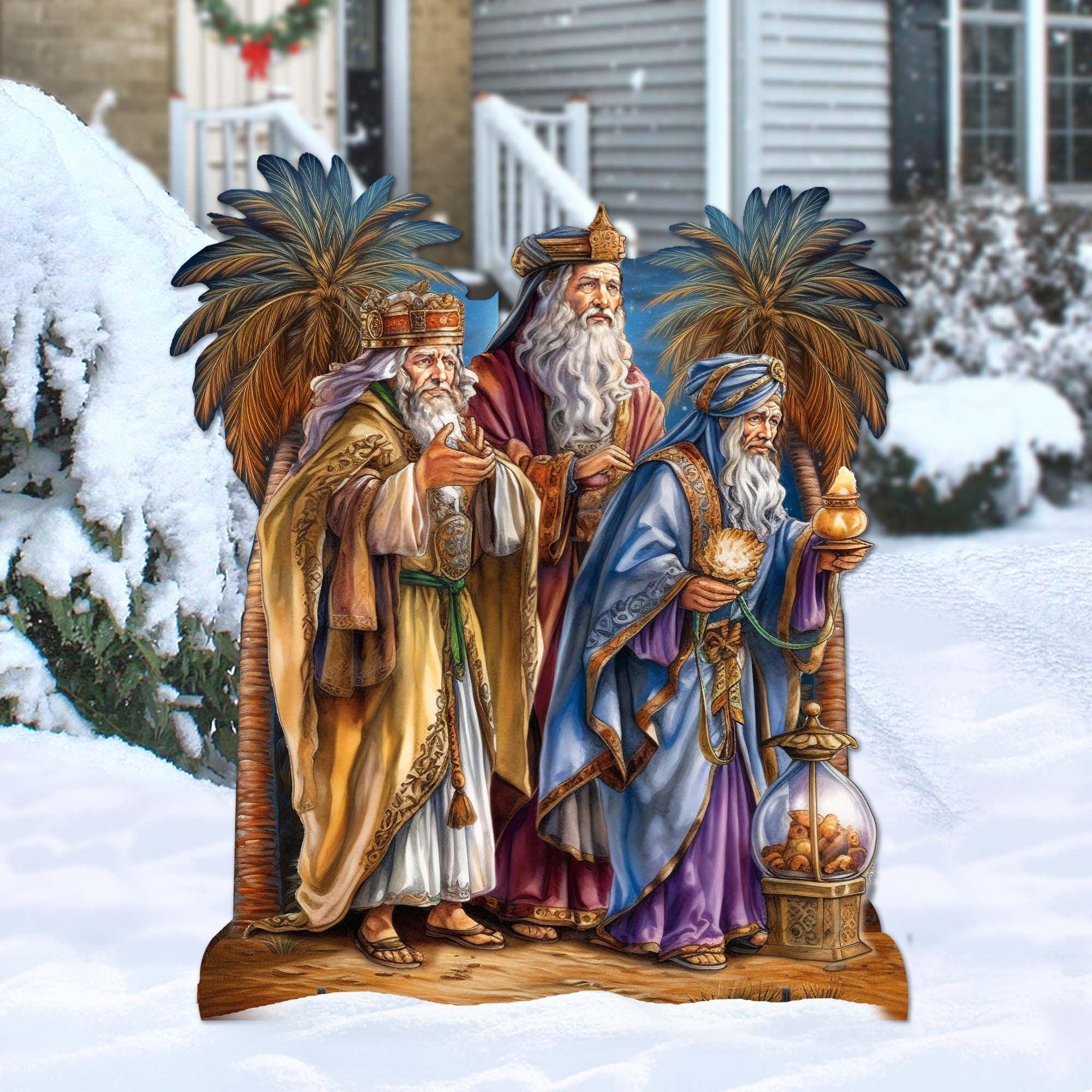 Three Wise Men OUTDOOR Decor - Handcrafted Wooden Yard, Porch and