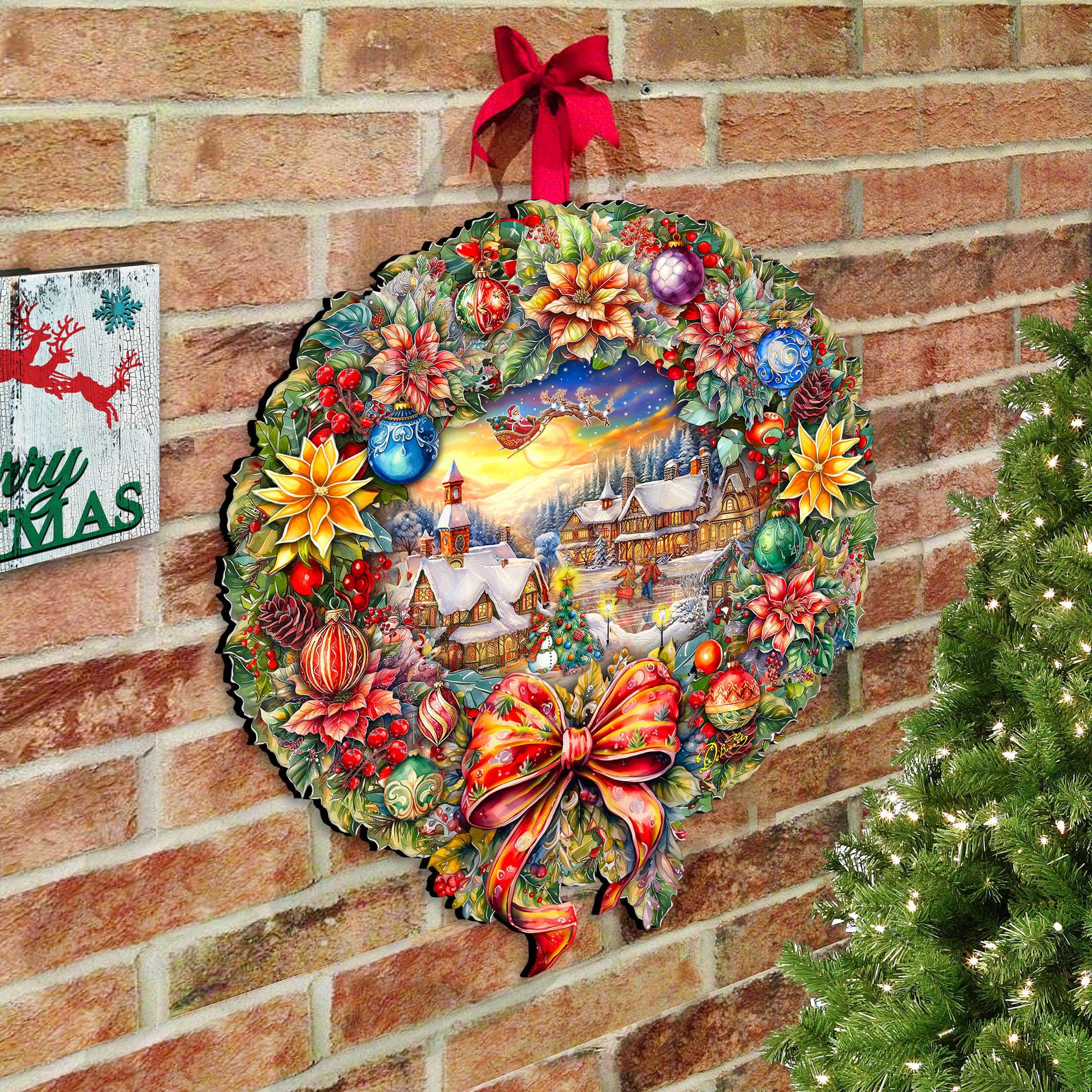 36-inch Christmas Wreath Door and Wall Decor - Outdoor Indoor X