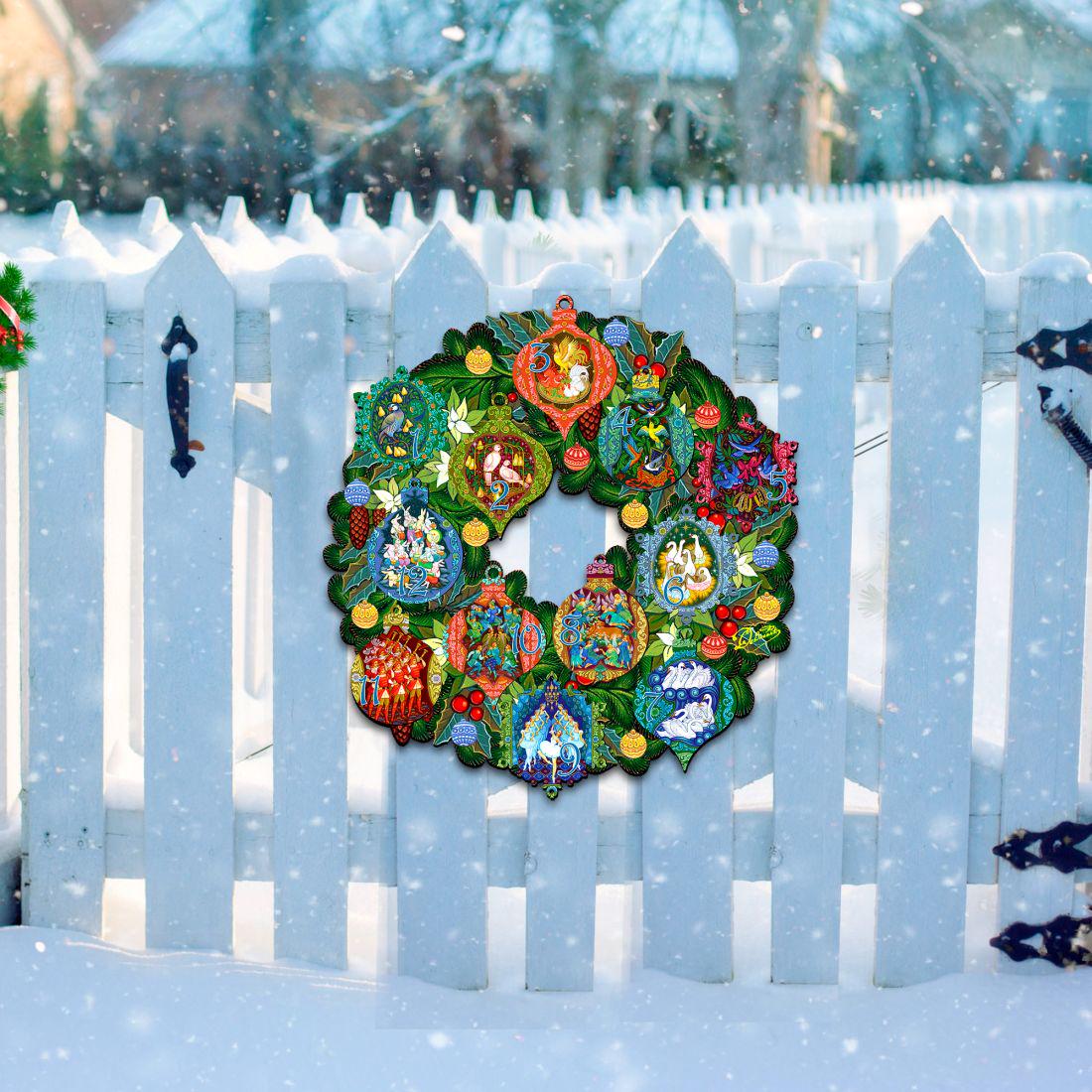 12 Days of Christmas Holiday Door Wreath by G Debrekht - Christmas