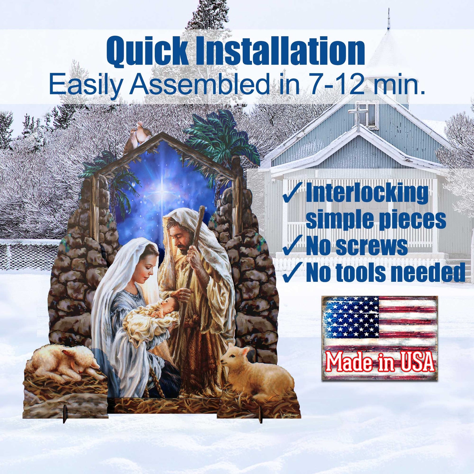 66 Tall Outdoor Nativity Scene Glory to God Outdoor Decor by Dona