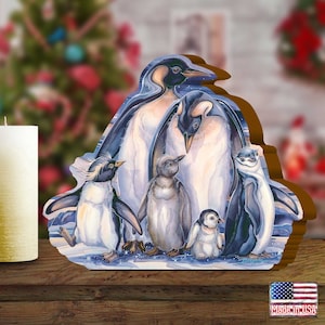 Julpingvin Sno-Buddy Träklossdekoration Jody Bergsma Art - 8593659S-JB