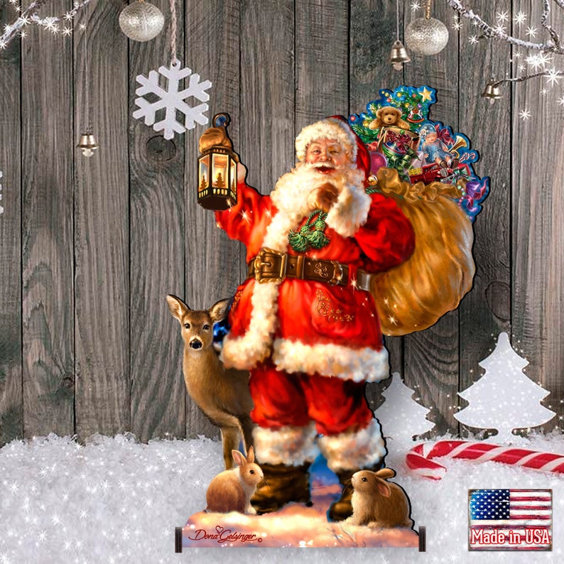 Outdoor Holiday Yard Art Woodland Santa Home and Outdoor Decor by Dona Gelsinger Christmas Garden Decor 8461028F-1105 image 1