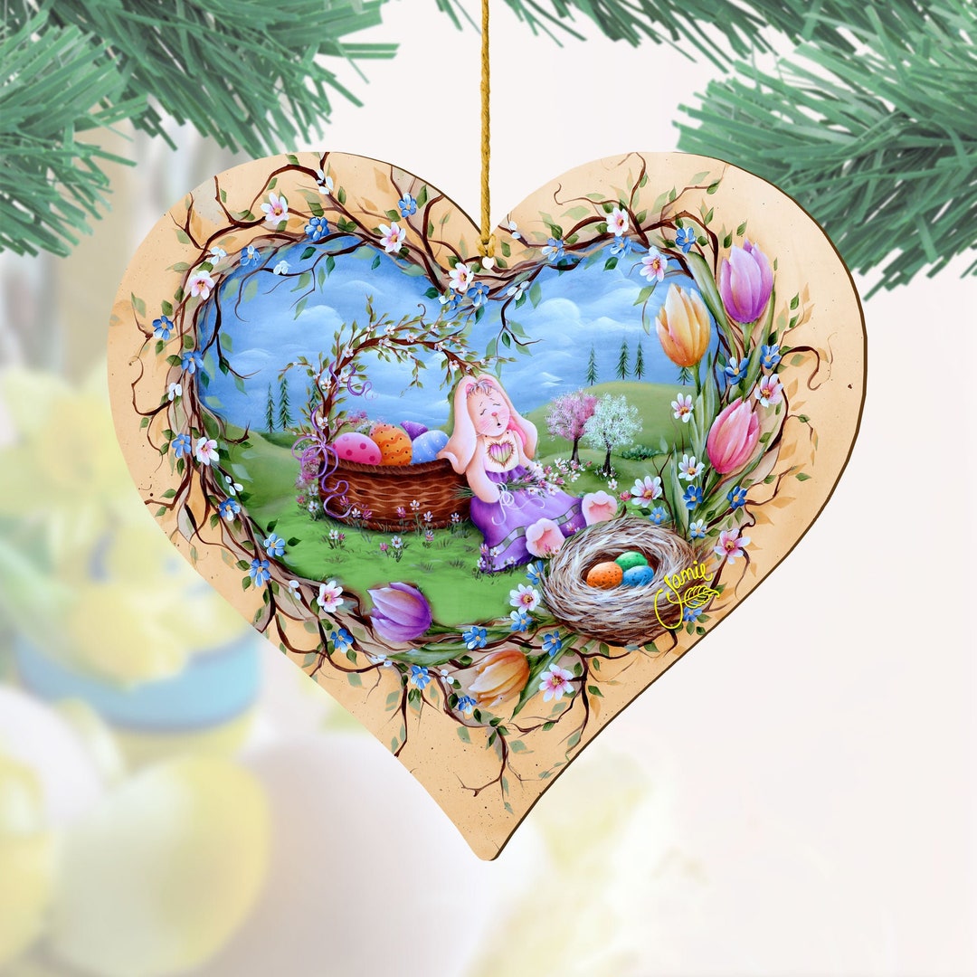 Easter Ornaments Easter Bunny Ornaments Easter Bunny Nap Wooden