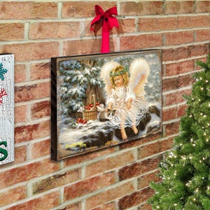 Angelic Wall Decor Wall Art by Dona Gelsinger Wood Office Decor Wooden Nursery Sign Winter Companions Wooden Block 95657B-0718 image 3