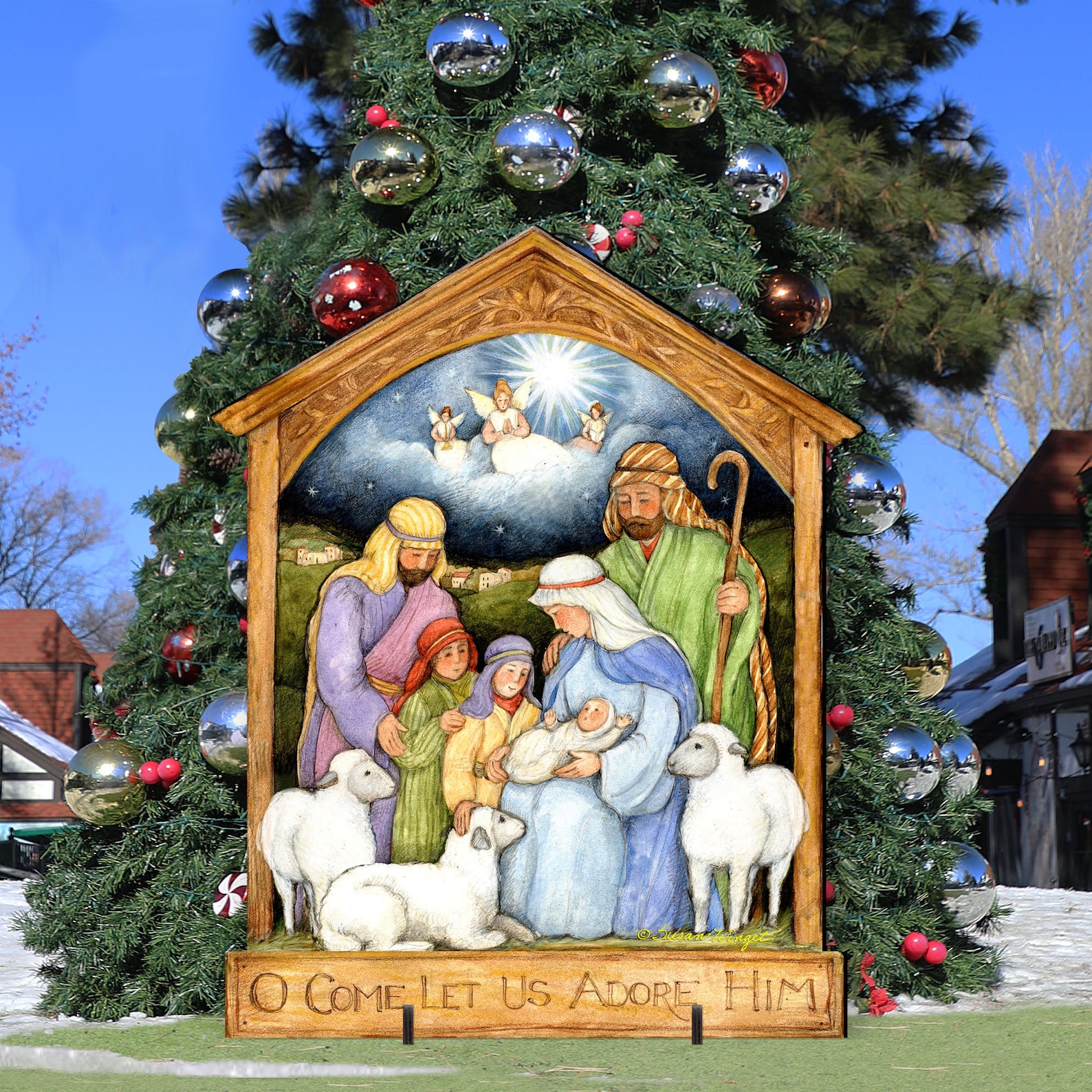 Outdoor Christmas Décor Nativity Scene Holly Family Etsy