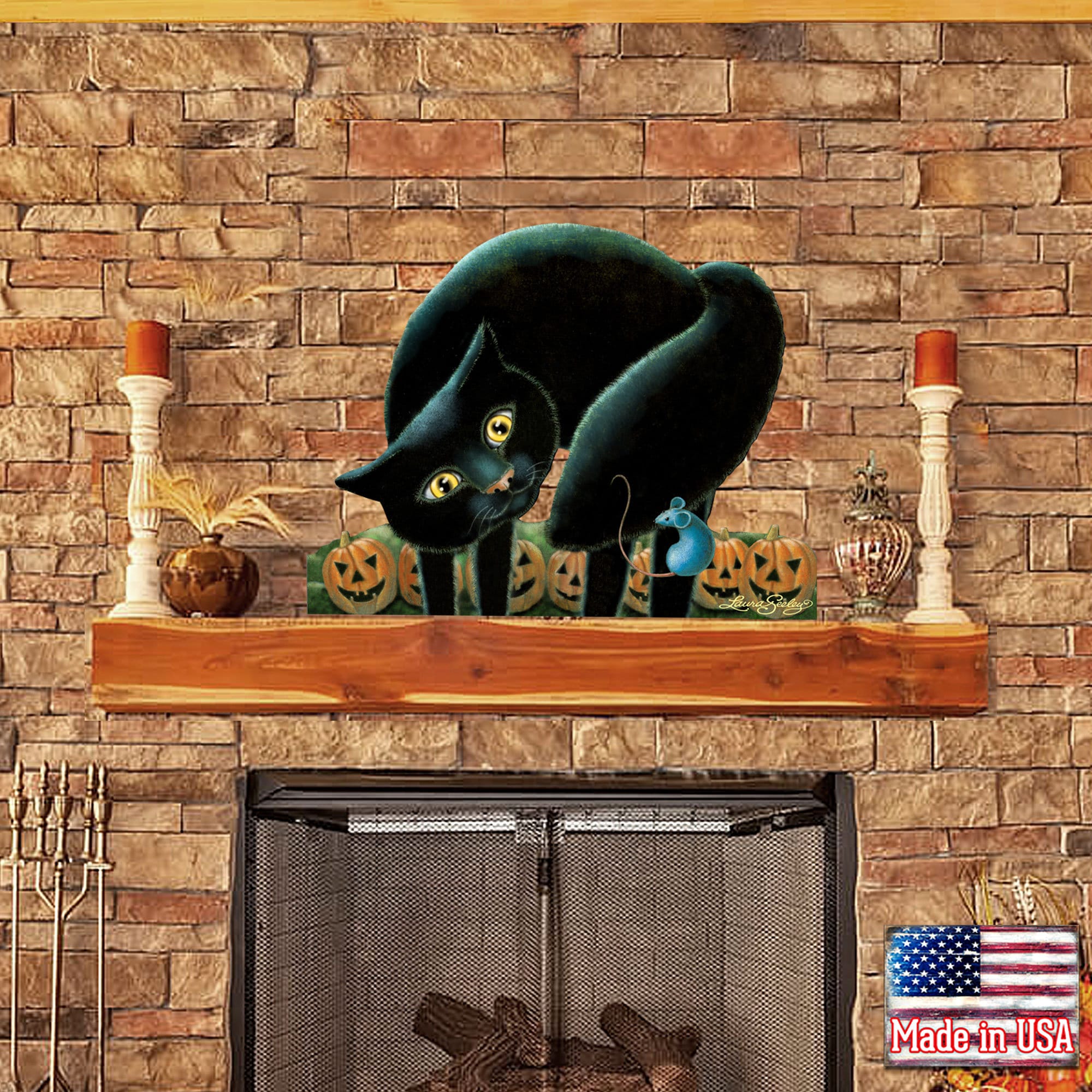 Outdoor Halloween Decor Black Cat Door Sign Trick or Treat Etsy