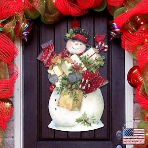 Gifty Snowman Wall and Door Decor Susan Winget Art - Christmas Decoration - 8471104H-SW