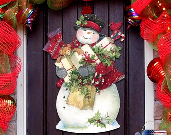 Christmas Décor - Dark Night Presents Snowman Wall and Door Décor by Susan Winget 8471104H-SW