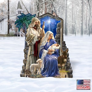 Outdoor Nativity Scene - Holy Night Nativity Home and Outdoor Freestanding Decor by Dona Gelsinger - Religious Yard Art - 8461041F-1618