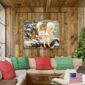 Angelic Wall Decor Wall Art by Dona Gelsinger Wood Office Decor Wooden Nursery Sign Winter Companions Wooden Block 95657B-0718 image 6