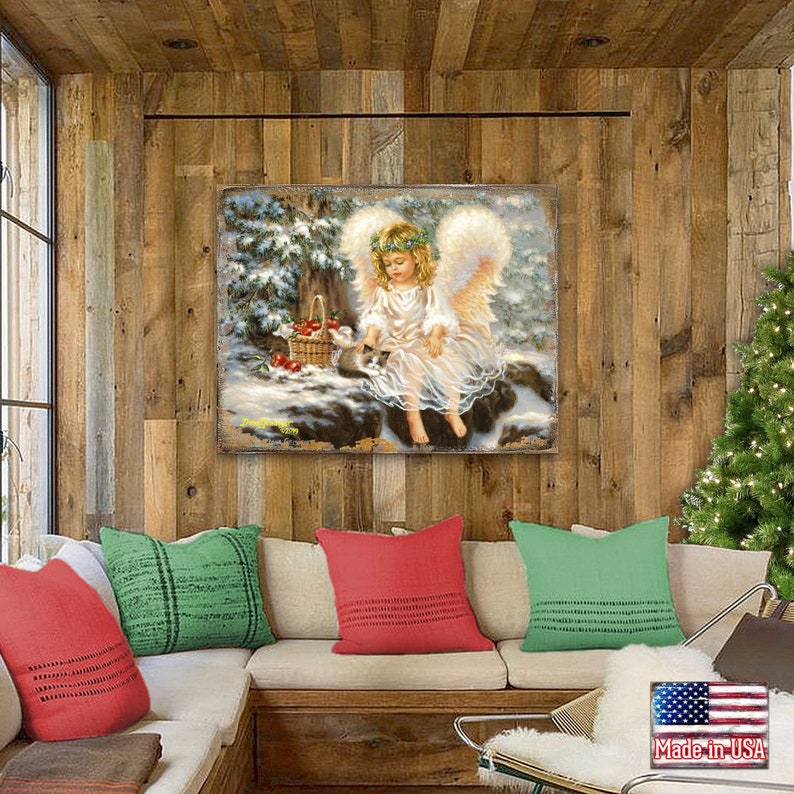 Angelic Wall Decor Wall Art by Dona Gelsinger Wood Office Decor Wooden Nursery Sign Winter Companions Wooden Block 95657B-0718 image 6