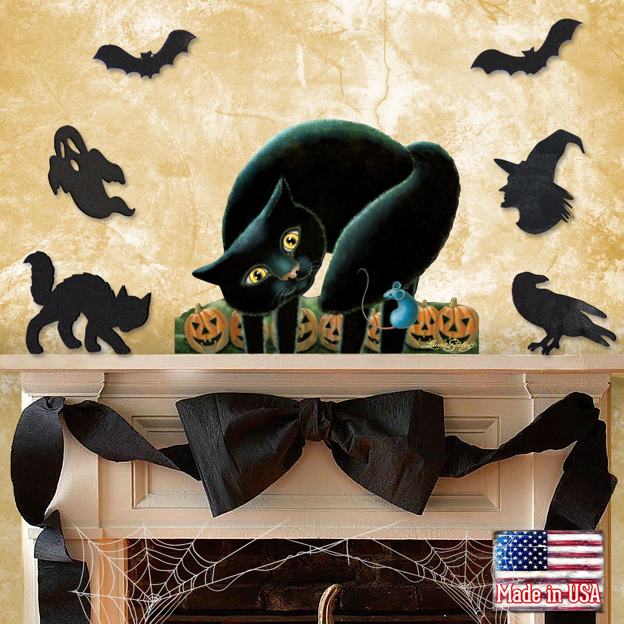 Outdoor Halloween Decor Black Cat Door Sign Trick or Treat Etsy