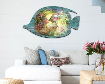 Coastal Wreath - Call of the Sea Wall Josephine Wall Art - Wooden Door Hanger - Beach House Wall Decor - Housewarming Gift - 845612-JW