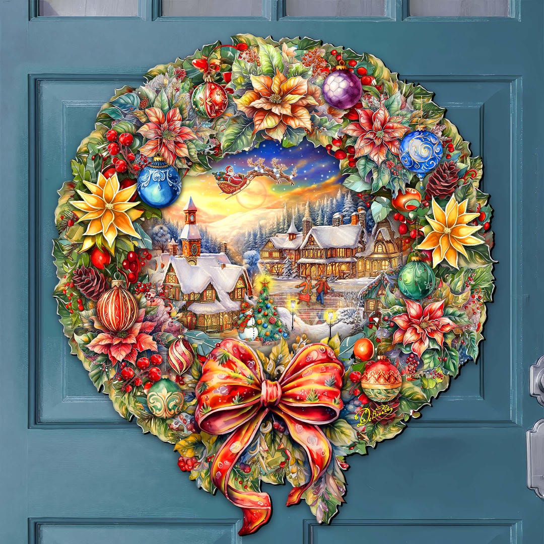 36-inch Christmas Wreath Door and Wall Decor - Outdoor Indoor X