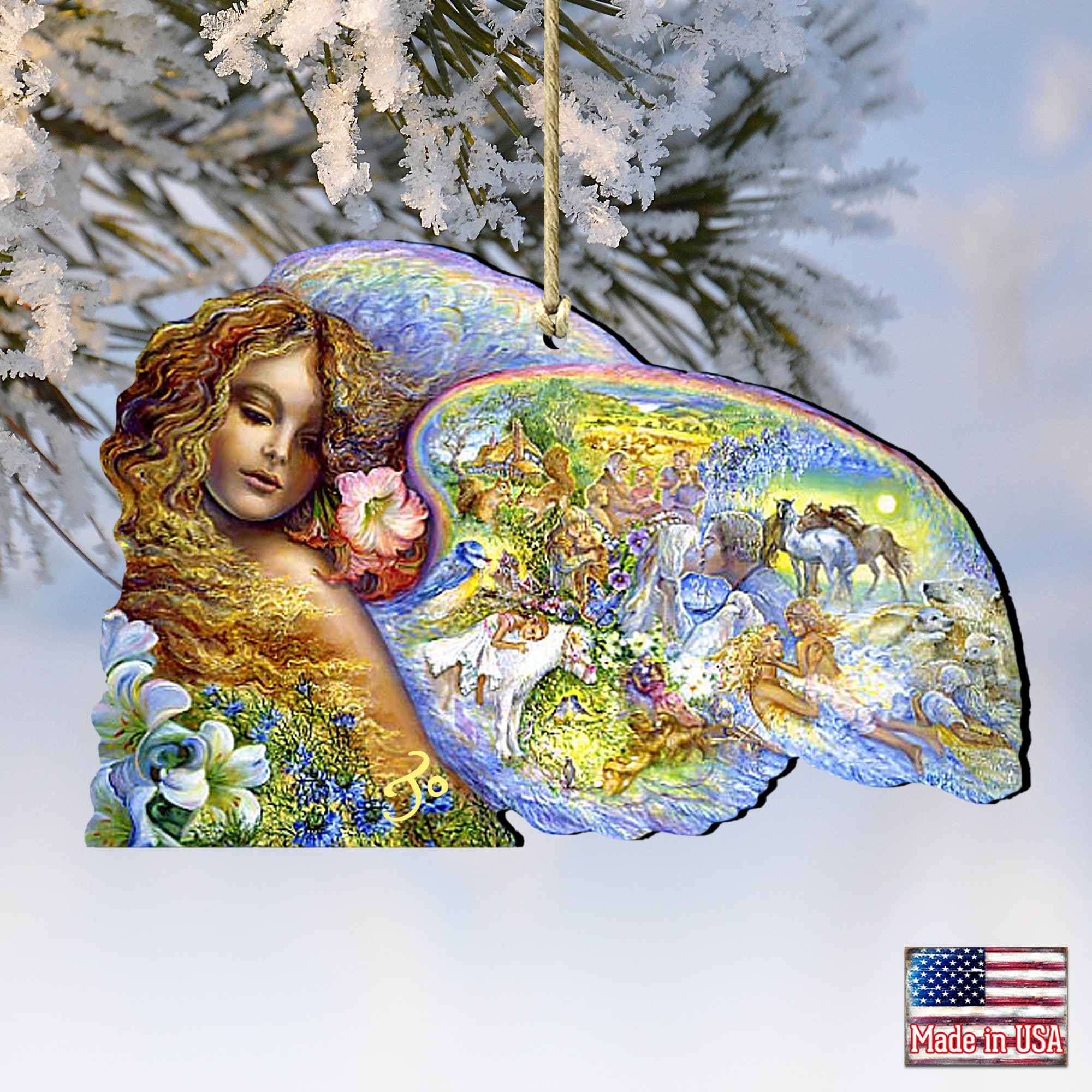 Christmas Ornaments Angel Wooden Ornament by Josephine Wall Etsy UK