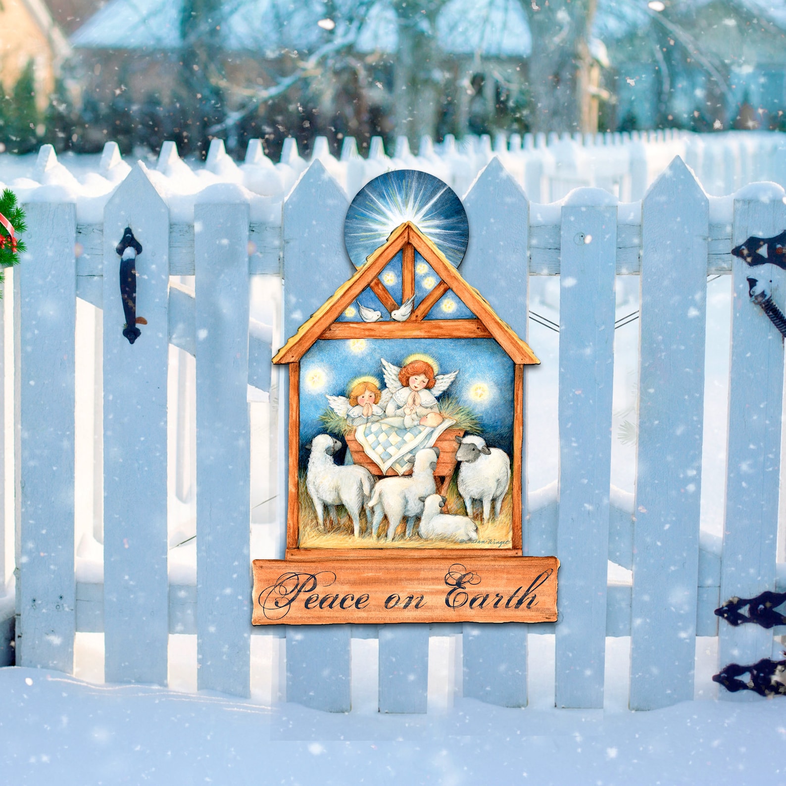 Nativity Scene Angels Nativity Wall and Door Décor by Susan Etsy