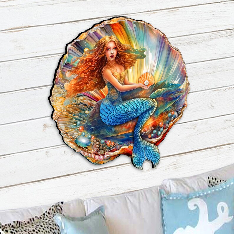 Coastal Mermaid in the Shell Holiday Door Decor - 8688200H - Chic ...