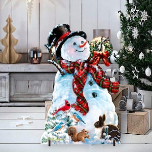 Outdoor Holiday Decor - An Old-Fashioned Christmas Snowman Home and Yard Sign by Dona Gelsinger - Christmas Garden Design - 8461024F-1563