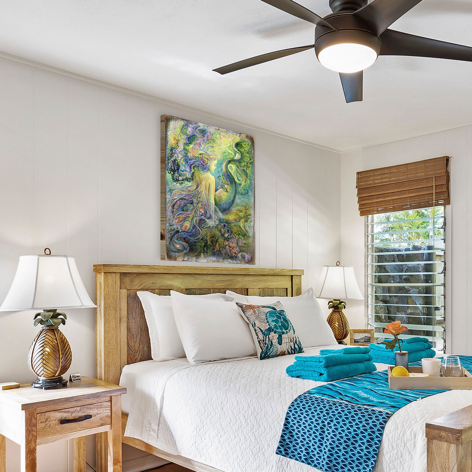 Wall Art by Josephine Wall Coastal Wall Art on Wood Mermaid Etsy