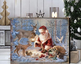 Holiday Wall Decor - Abundance of Joy Wooden Block by Dona Gelsinger - Housewarming Gift - Christmas Mantel Sign - Print on Wood 95601B-0104