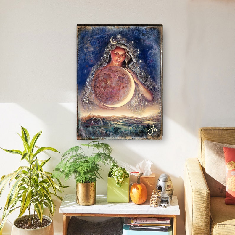 Moon Goddess Wall Art by Josephine Wall Wall Decor Wood Etsy