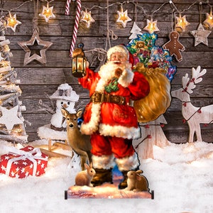 Outdoor Holiday Yard Art Woodland Santa Home and Outdoor Decor by Dona Gelsinger Christmas Garden Decor 8461028F-1105 image 2