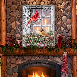 Winter Cardinals Art on Wood Collectible Nature Wall Decor Replica from original Paintings by Donna Gelsinger 95667B-DG image 6