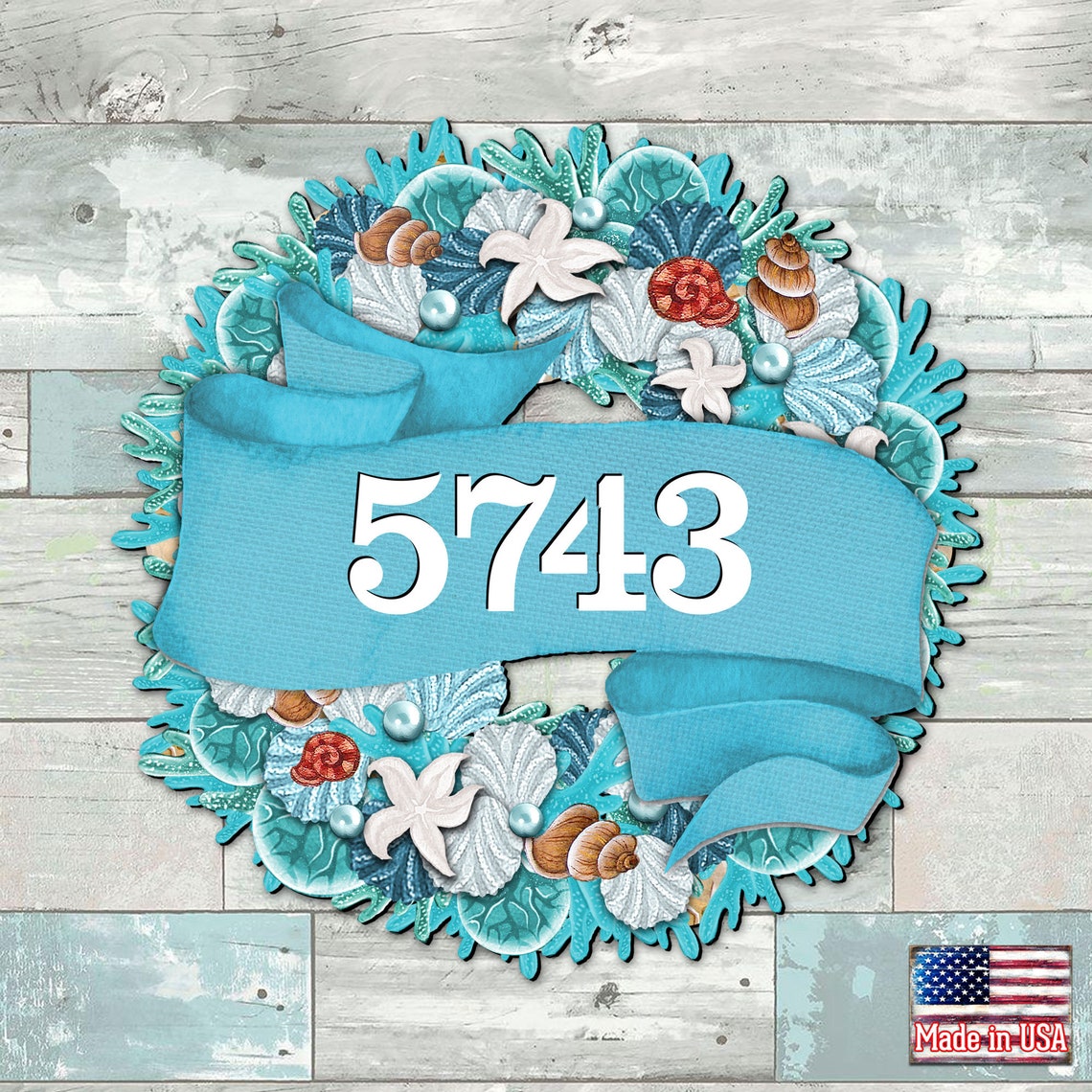 Beach Cottage Decor Coastal House Numbers Coastal Wreath Etsy