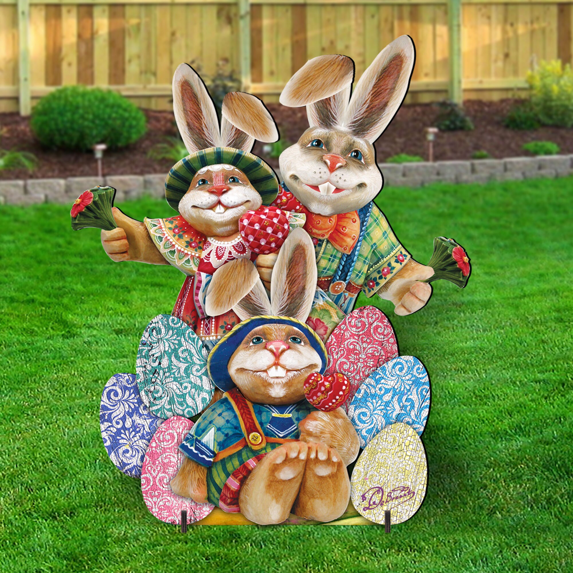 福袋安いいね半額ストア 32-inch Yard Spring - Decoration Outdoor Family Bunny Easter 手作り人形
