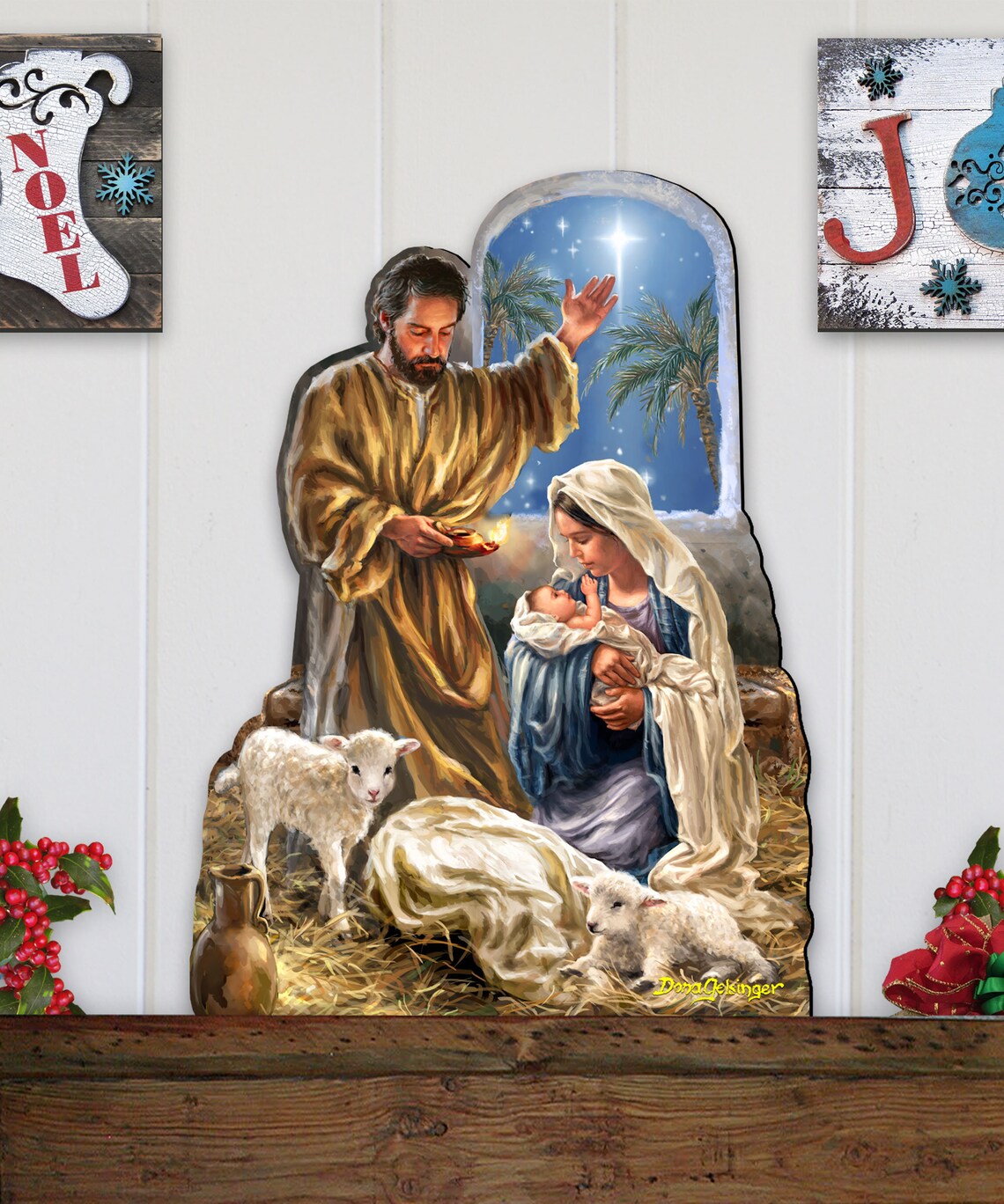 Nativity Scene by Dona Gelsinger Nativity Wooden Wall Art | Etsy