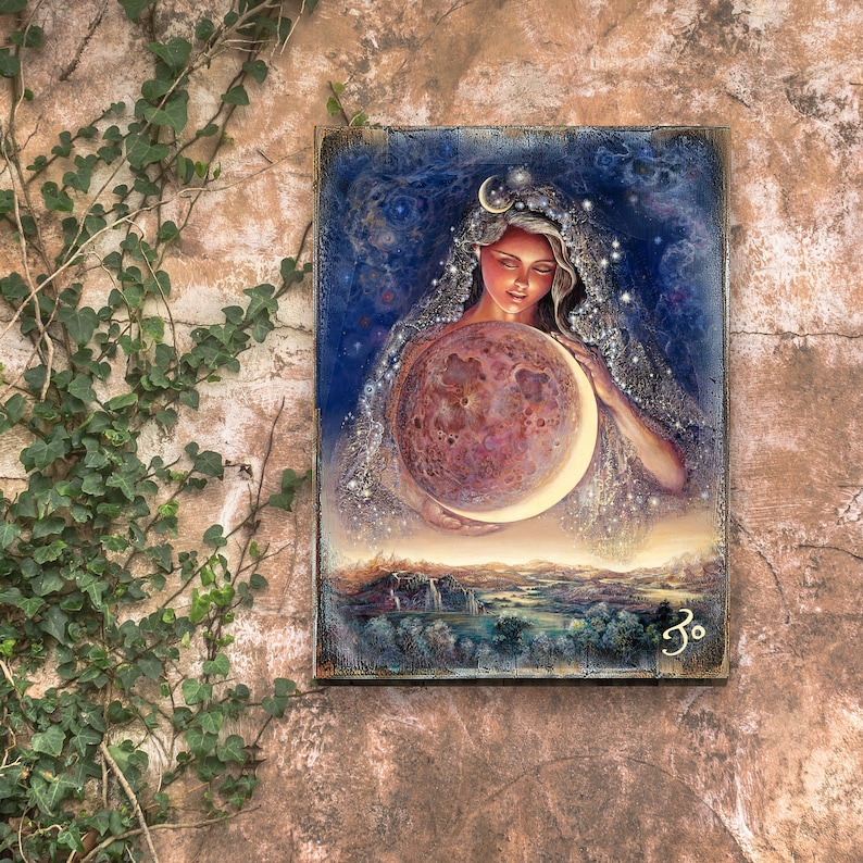 Moon Goddess Wall Art by Josephine Wall Wall Decor Wood Etsy