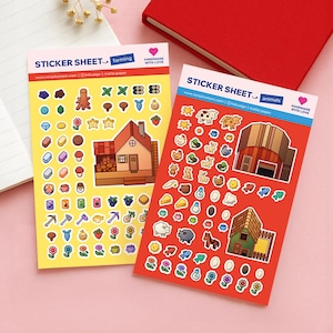 Sticker Sheet - Stardew Valley | Farming & Animals | journal stickers, calendar, planner stickers, illustration, scrapbook stickers