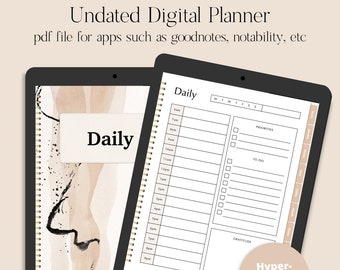 Nude Digital Planner, Undated Digital Planner, Goodnotes Planner, Daily Planner, Weekly Planner, Digital Planner iPad, Digital Download