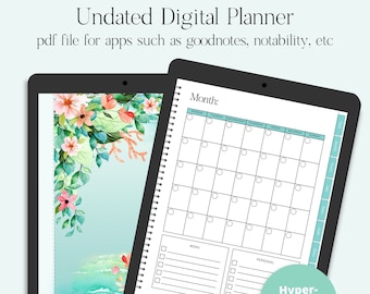 Undated Digital Planner, Goodnotes Planner, Daily Planner, Weekly Planner, Digital Planner iPad, Instant Download, Productivity Planner