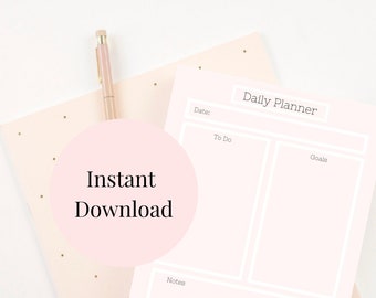 Daily and Weekly Digital Printable Planners in 6 colors. Printable Daily Planner and Weekly Planner 8.5x11 PDF